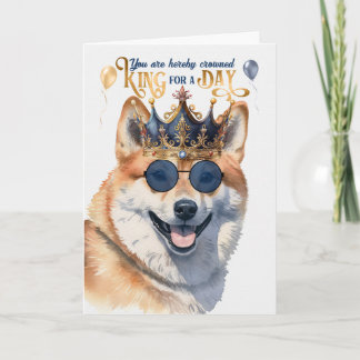 Tarjeta Shiba Inu Perro Rey de Perro por un día divertido