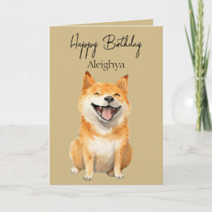 Tarjeta Shiba Inu riendo personalizado