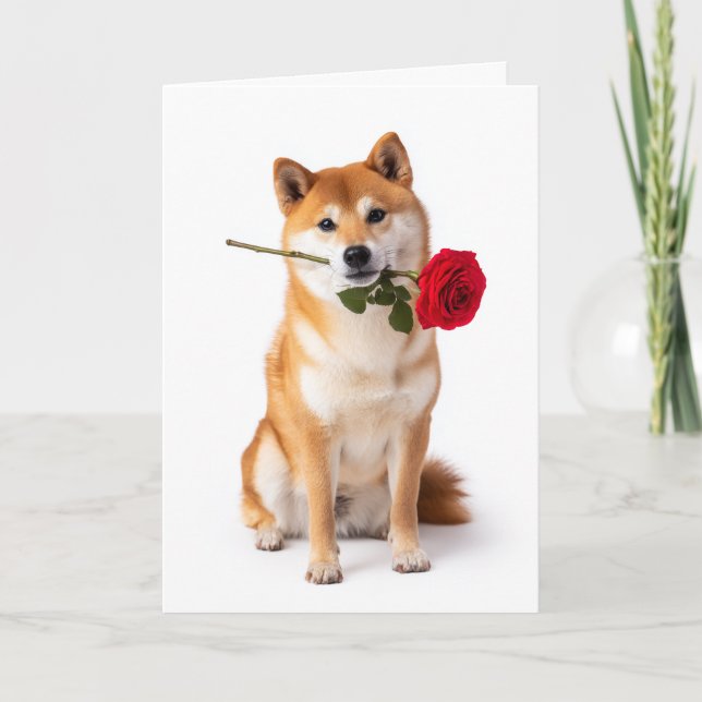 Tarjeta Shiba Inu San Valentín – Silenciosa Devoción (Anverso)