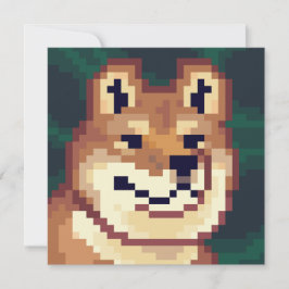 Tarjeta Shiba pixelart, Pixel Art, kaart
