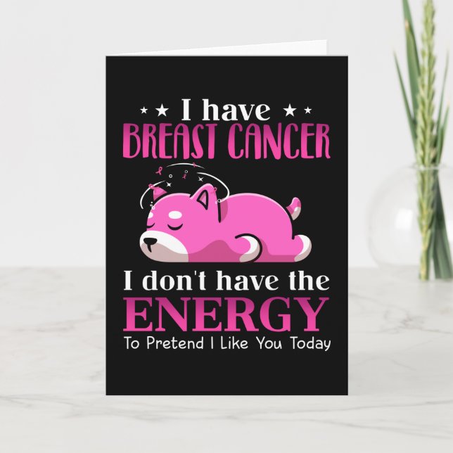 Tarjeta Shiba, tengo cáncer de mama, no tengo energía (Anverso)