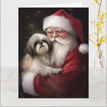 Tarjeta Shih Tzu Con Navidades festivos de Santa Claus<br><div class="desc">Disfrute del espíritu de las vacaciones con nuestro encantador diseño de Navidades de Santa y Perro. ¡Es la adición perfecta a tu colección festiva!</div>