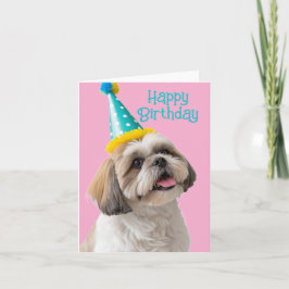 Tarjeta Shih tzu Feliz cumpleaños