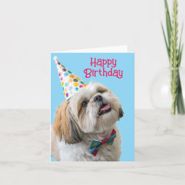 Tarjeta Shih Tzu Feliz Cumpleaños