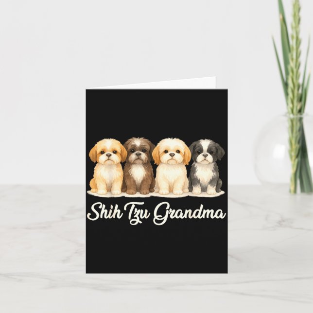 Tarjeta Shih Tzu Grandma Cute Dog Lover Gift Funny Women P (Anverso)