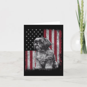 Tarjeta Shih Tzu Perro Papá 4 De Julio Infierno Patriótico