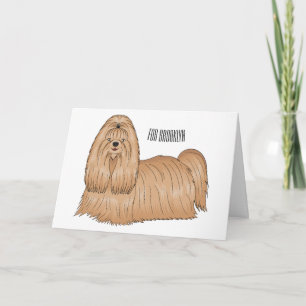Tarjeta Shih tzu personalizado de pelo largo ilustracion