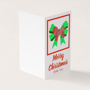 Tarjeta Shih Tzu Silhouette Navidades Perro y regalo de va
