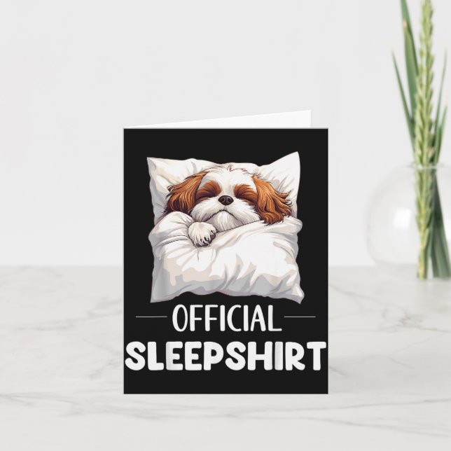 Tarjeta Shih Tzu Sleepshirt Cute Dog Lover Pajama Sleepwea (Anverso)