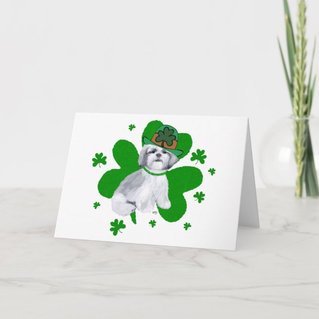 Tarjeta Shih Tzu St Patricks Day (Anverso)