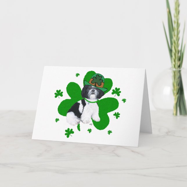 Tarjeta Shih Tzu St Patricks Day (Anverso)