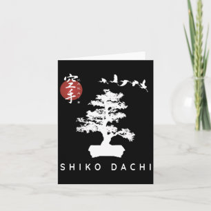 Tarjeta Shiko Dachi Karate Beginner Bonsai Kanji Calligrap