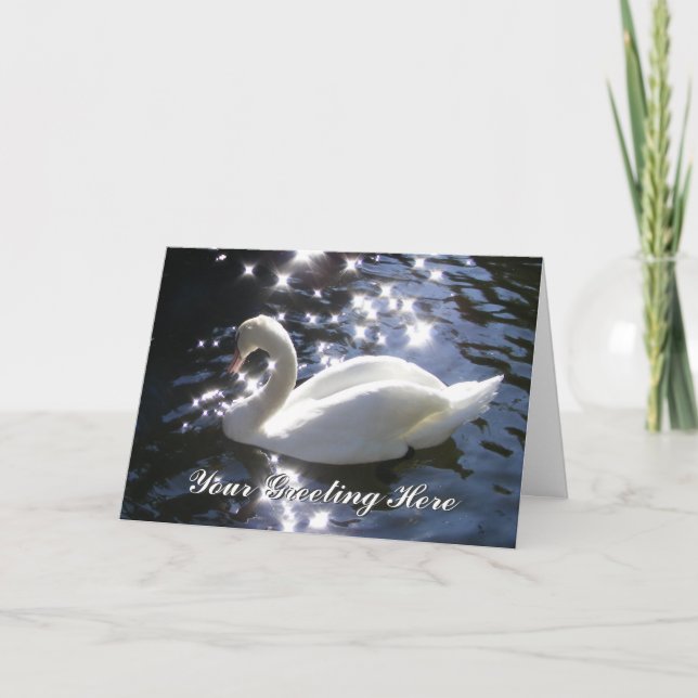 Tarjeta Shimmering Swan Greeting Card (Anverso)