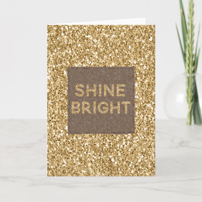 Tarjeta Shine Bright, Purpurina Glitzy Gold (Anverso)