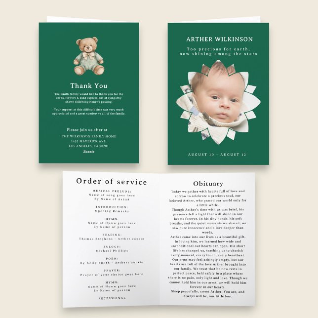 Tarjeta Shining Star Baby Funeral Memorial Card (Subido por el creador)