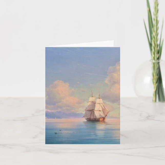 Tarjeta Ship off the coast - Ivan Aivazovsky (Anverso)