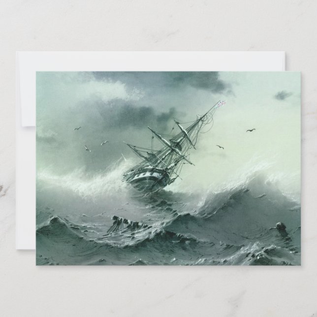 Tarjeta Shipwreck (por Ivan Aivazovsky) (Anverso)