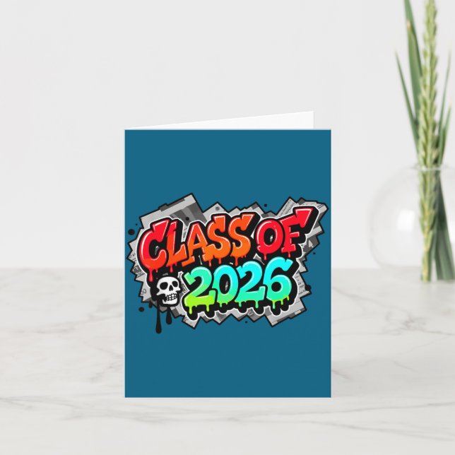 Tarjeta Shirt Class Graduation Graffiti Streetwear Drip (Anverso)