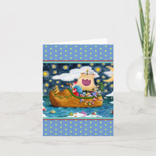Tarjeta SHOCH SHOE SANTA SHIP, ICEBERG, WHALE, TEDDY Blank