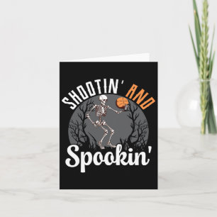 Tarjeta Shootin' Y Spookin Skeleton Basketball Player Ha