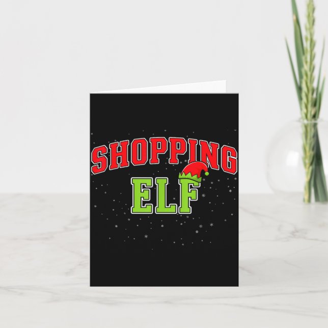 Tarjeta Shopng Elf Christmas Family Matching Group Xmas Sh (Anverso)