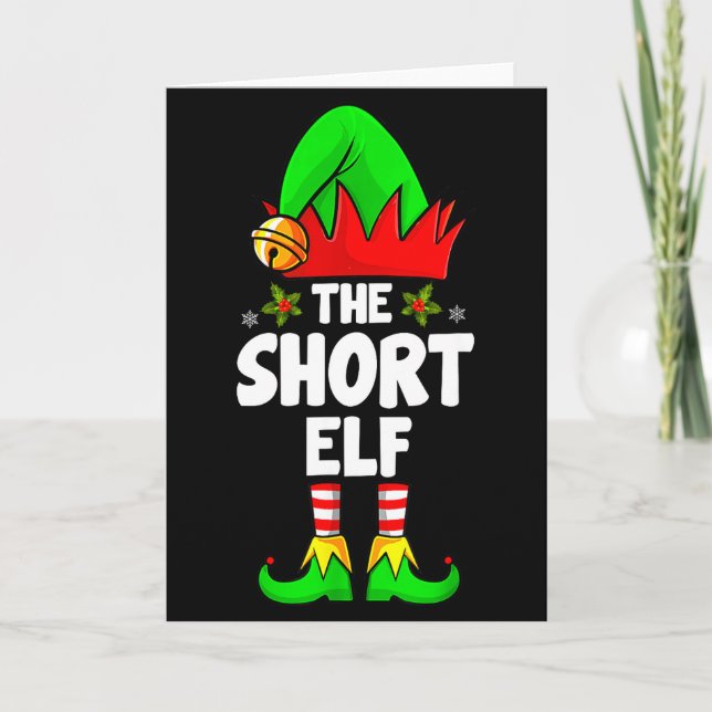 Tarjeta Short Elf Family Matching Group Christmas Pajamas  (Anverso)