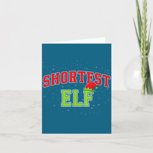 Tarjeta Shortest Elf Christmas Family Matching Group Xmas  (Anverso)