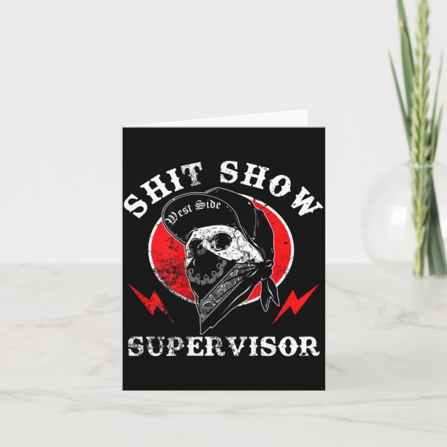 Tarjeta Show Supervisor Cool Boy Skull Sarcastic Work Humo (Anverso)