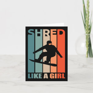 Tarjeta Shred Como Chica Snowboard Con Un Chica Snowboard