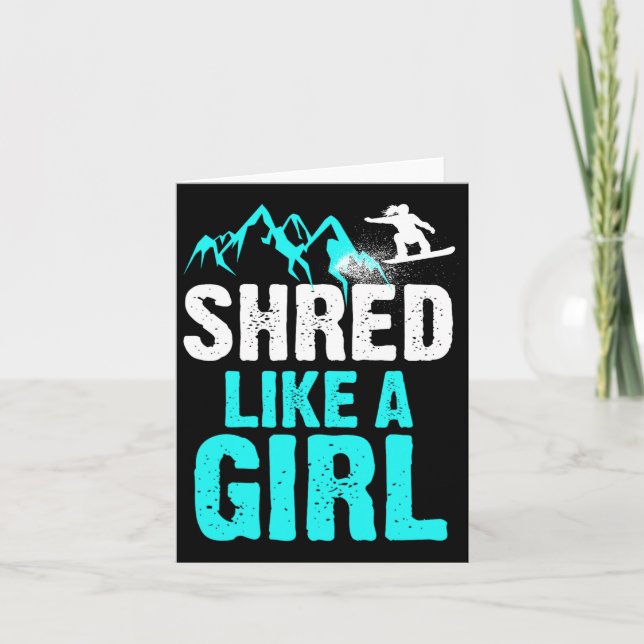 Tarjeta Shred Como Un Chica Regalo De Snowboard Para Niños (Anverso)