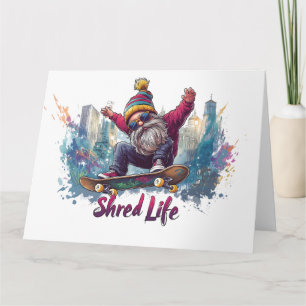 Tarjeta Shred Life - Gnome del Skateboarding de Guay