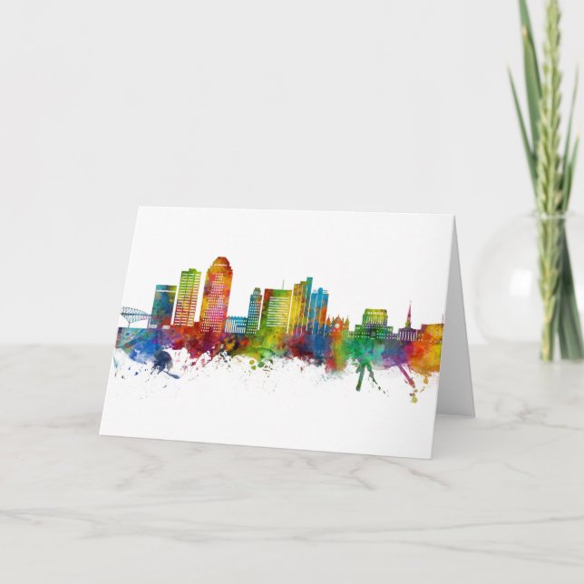 Tarjeta Shreveport Louisiana Skyline (Anverso)