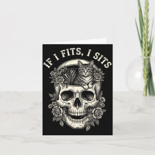 Tarjeta Si cabe me siento calavera de gato negro humor min