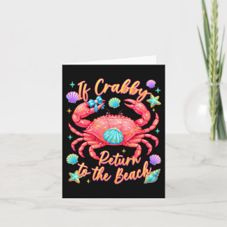 Tarjeta Si Crabby vuelve a la playa cangrejo de verano