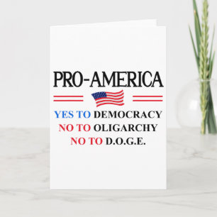 Tarjeta Sí Democracia No Oligarquía Doge Pro América Bande