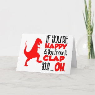 Tarjeta Si eres feliz y lo sabes. Divertido
