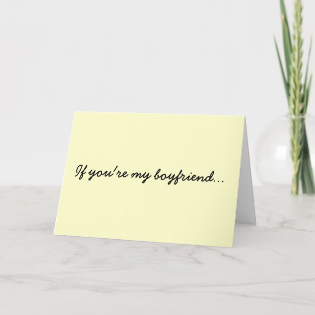 Tarjeta Si eres mi novio... (Anverso)