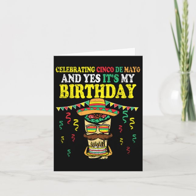 Tarjeta Sí es mi cumpleaños Cinco De Mayo Cumpleaños Fiest (Anverso)