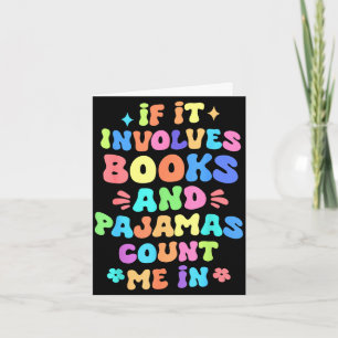 Tarjeta Si involucra libros y pijamas cuenta en lectura