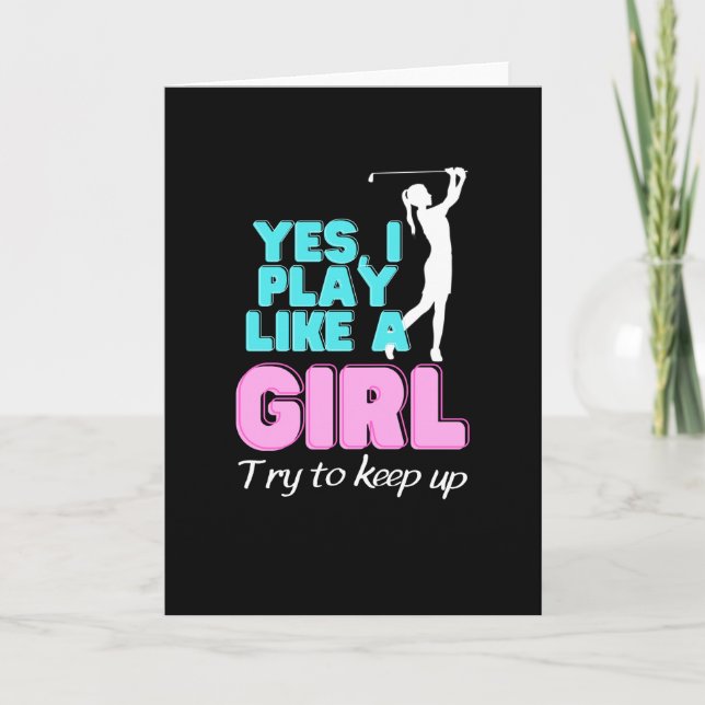 Tarjeta Sí, Juego Como Una Chica Golf Golfer (Anverso)