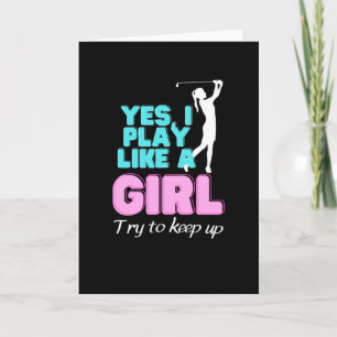 Tarjeta Sí, Juego Como Una Chica Golf Golfer