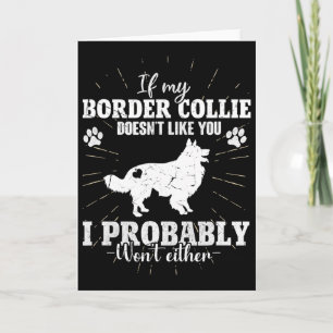Tarjeta Si mi Border Collie no te gusta no me divertiré en