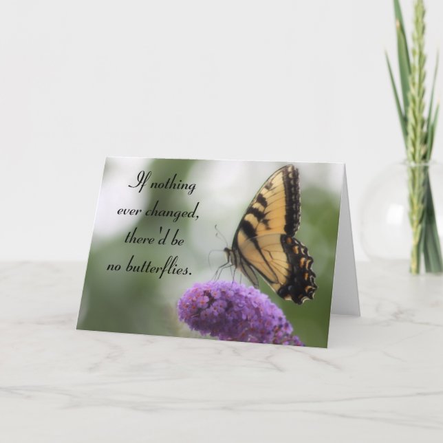 Tarjeta "Si nada ha cambiado..." Cita de mariposa (Anverso)