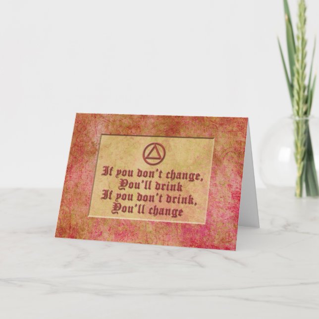 Tarjeta SI NO CAMBIA LA Sobriedad Recuperación (Anverso)