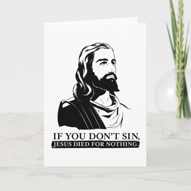 Tarjeta Si no pecas, Jesús Murió por Nada. (Anverso)