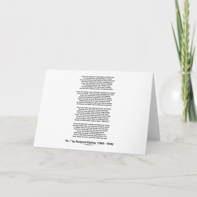 Tarjeta Si Poema De Rudyard Kipling (Poema Inspirador) (Anverso)