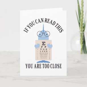 Tarjeta Si puedes leer esto, estás demasiado cerca