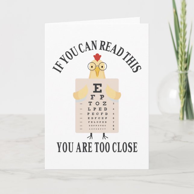 Tarjeta Si puedes leer esto, estás demasiado cerca (Anverso)