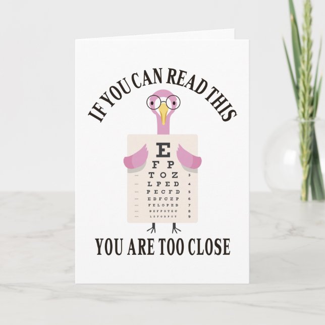 Tarjeta Si puedes leer esto, estás demasiado cerca (Anverso)