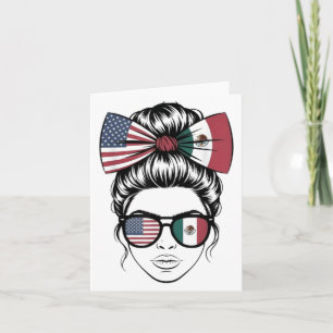 Tarjeta Sí, soy ambos Orgulloso Americano Bandera Mexicana